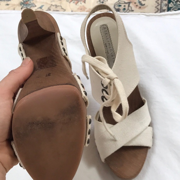 Stella McCartney wood and canvas heels - Picture 5 of 6